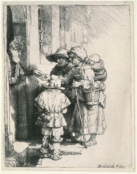 rembrandt beggars at doorstep